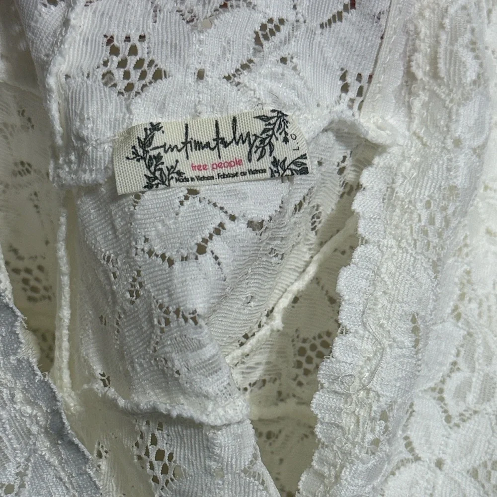 Intimately Free People Avery Deep V Plunge‎ Lace Bodysuit Coquette Boho Western